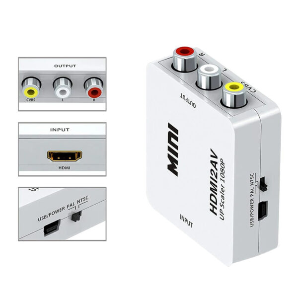Fully G-537o Hdmi To Rca Mini Model 1920x1080 Plasti̇k Kasa Çevi̇ri̇ci̇ Konvertör