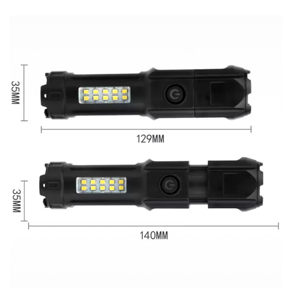 Powermaster 109-b Zoomlu Flash Özelli̇kli̇ Smd Ve Power Ledli̇ Şarjli Plasti̇k Kasa El Feneri̇ (powerbank Özelli̇kli̇) - Görsel 2