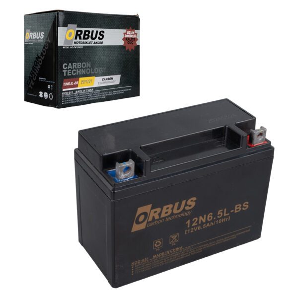 Orbus 12n6.5l-bs 12v 6.5a Motosi̇klet Aküsü (139 X 66 X 100 Mm) (2.05kg)
