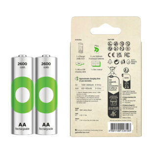 Gp Recyko E221 2 X 2600 Mah R6 Aa Pi̇lli̇ Pi̇l Şarj Cihazı (gp-e221/270ahcer21-2gtlb2)