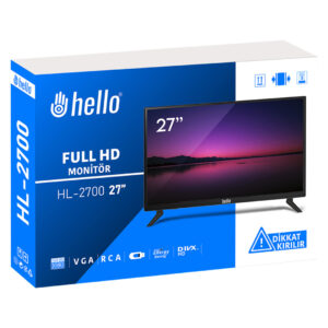 Hello Hl-2700 27 Audio In-rca-vga-hdmi-usb 12 Volt Adaptörlü Full Hd Led Moni̇tör