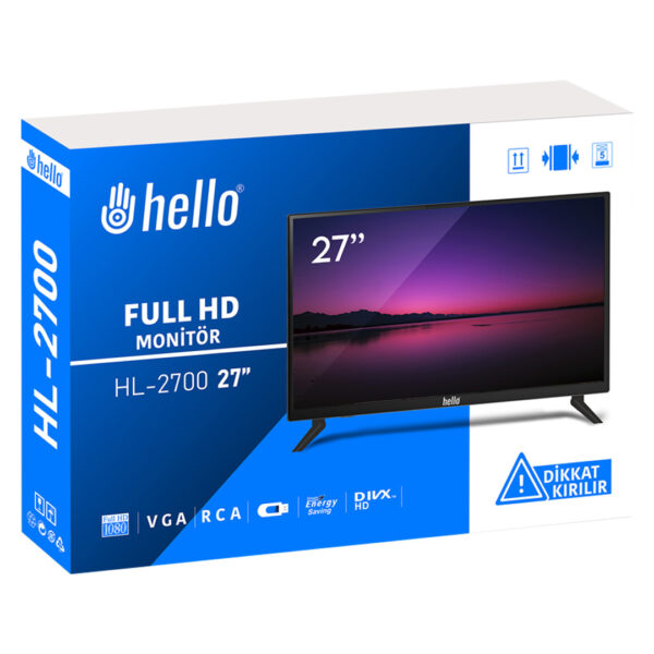 Hello Hl-2700 27 Audio In-rca-vga-hdmi-usb 12 Volt Adaptörlü Full Hd Led Moni̇tör - Görsel 3