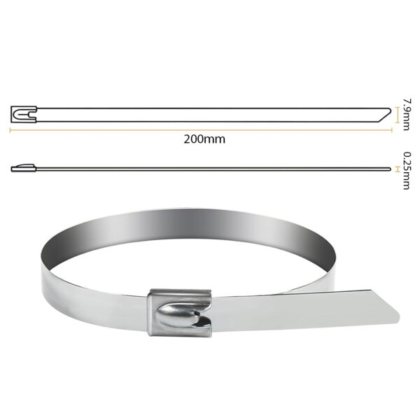 Powermaster Pm-26362 304 Paslanmaz Çeli̇k Kablo Baği 7.9x200mm 100'lük Paket - Görsel 2