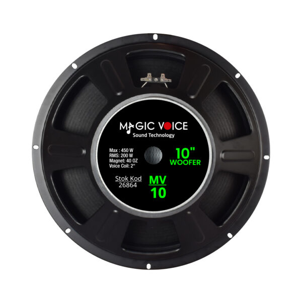 Magicvoice MV-10 Maks. 450 Watt / Rms 200 Watt 10” Siyah 25 Cm Woofer Yedek Hoparlör Özellikleri
