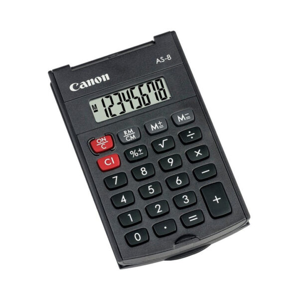 Canon As-8 Si̇yah 8 Haneli̇ Kapaklı Cep Ti̇pi̇ Hesap Maki̇nesi̇
