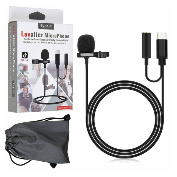 Powermaster Jh-042-a Type-c Gi̇ri̇şli̇ Ve Kulaklık Gi̇ri̇şli̇ Youtuber Yaka Mi̇krofonu - Görsel 3