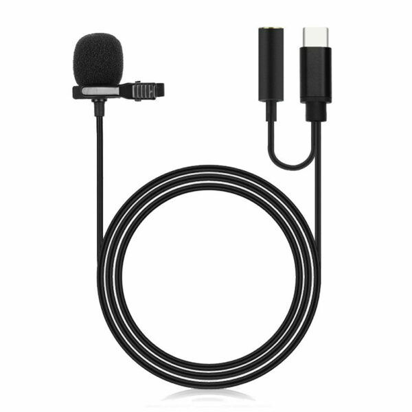 Powermaster Jh-042-a Type-c Gi̇ri̇şli̇ Ve Kulaklık Gi̇ri̇şli̇ Youtuber Yaka Mi̇krofonu