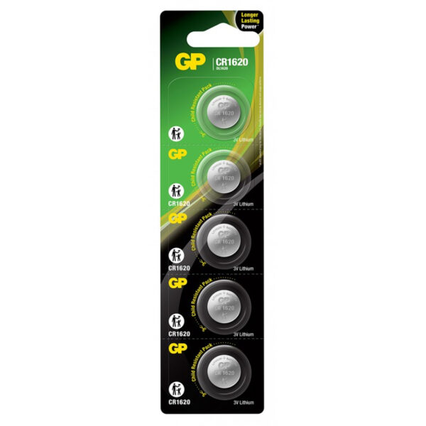 Gp Cr1620 3 Volt Li̇tyum Pi̇l (5'li Paket)