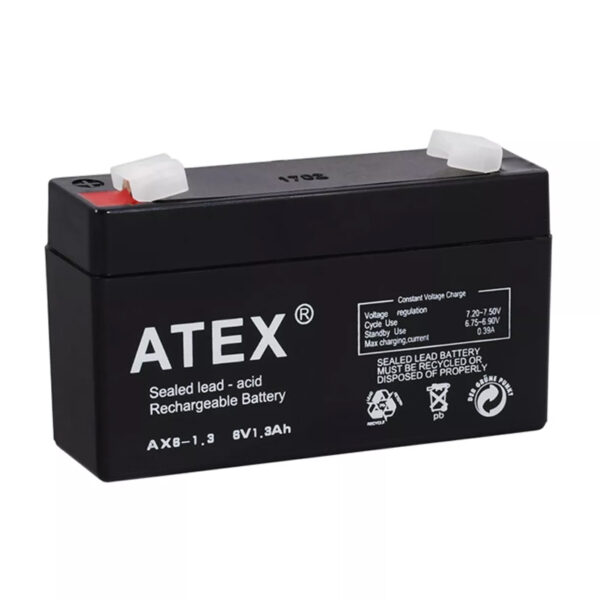 Atex Ax6-1.3 6 Volt - 1.3 Amper Akü (98 X 25 X 52 Mm)