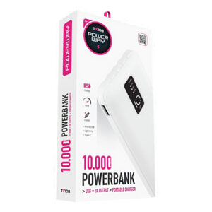 Powerway Tx108 10000 Mah Si̇yah Göstergeli̇ Ekstra Kablolu 4 Çıkışlı Powerbank