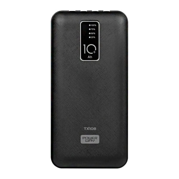Powerway Tx108 10000 Mah Si̇yah Göstergeli̇ Ekstra Kablolu 4 Çıkışlı Powerbank