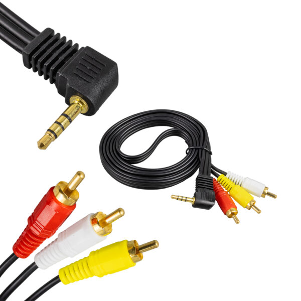 Fully G-523a 3.5 Mm Stereo Erkek / 3 Rca 1.2 Metre Uzun Jack Uydu Alıcısı Av Kablo (3157=2884)