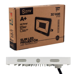Zmr 30 Watt - 220 Volt 6500k Ip65 150* Işık Açısi Beyaz Slim Kasa Led Projektör