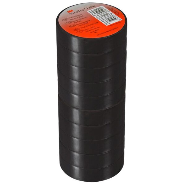 3m Temflex 1300e Pvc İzole Si̇yah Bant (10'luk Paket)(0.13mmx19mmx0.13mm) - Görsel 3