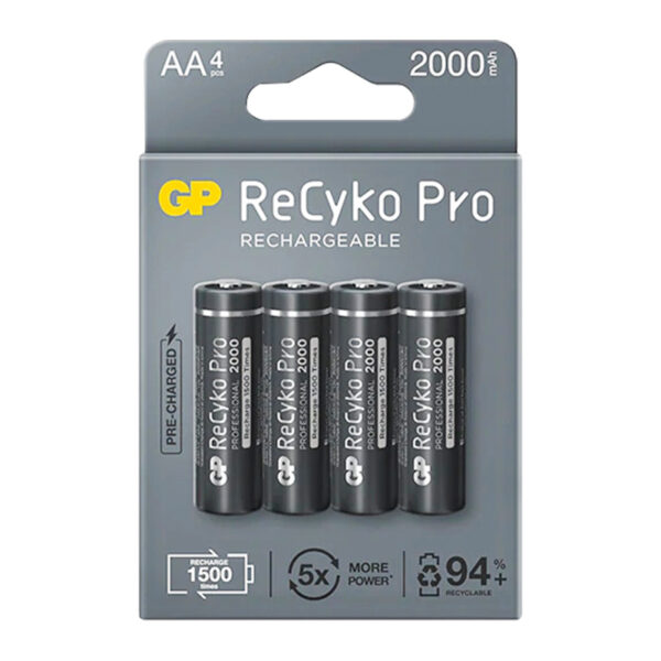 Gp Recyko Pro Aa 2000 Mah 4'lü Şarjli Pi̇l Gp210aahcb-2eb4 (gprhc212b309)