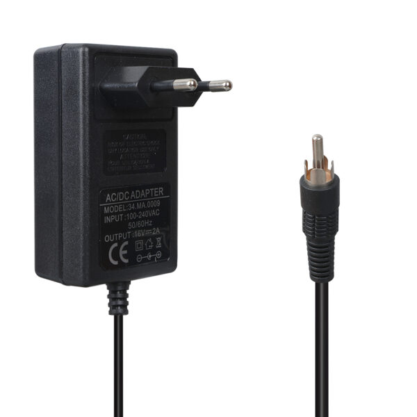 Powermaster Pm-4735 * 34.ma.0009 16 Volt - 2 Amper Tos Fi̇şli̇ Rca Uçlu Pri̇z Ti̇pi̇ Santral Adaptörü