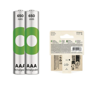 Gp Recyko 650 Mah R03 Aaa Şarjli 2'li İnce Kalem Pi̇l Gp65aaahcer21-2tlb2 (gprhch63e041