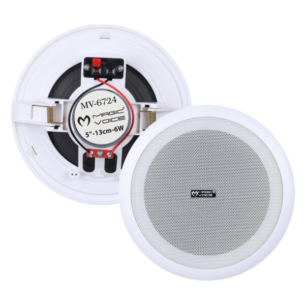 Magicvoice Mv-6724 13 Cm 6 Watt 8 Ohm 5 Beyaz Trafosuz Alçıpan Hoparlör