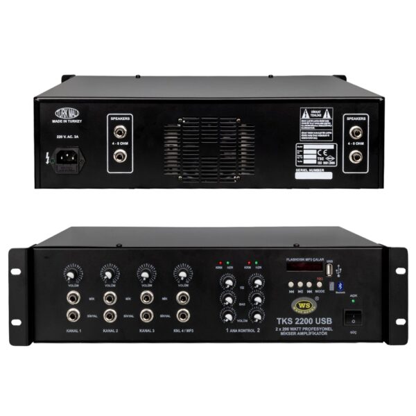 Westsound Tks-2200 Usb 2x 200 Watt Trafosuz 4 Kanal Stereo Mixer Anfi̇