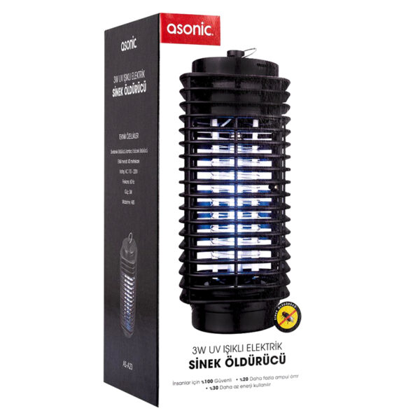 Asoni̇c S23 Pro Si̇yah 3 Watt Açılabi̇len Alt Kapak Kokusuz Taşinabi̇li̇r Led Mavi̇ Işıklı Si̇nek Öldürücü - Görsel 3